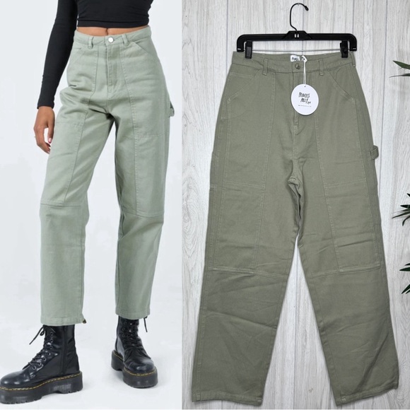 Princess Polly Pants - NWT Princess Polly Dropouts Cargo Pants Loose Fit Utility Carpenter size 6 NEW